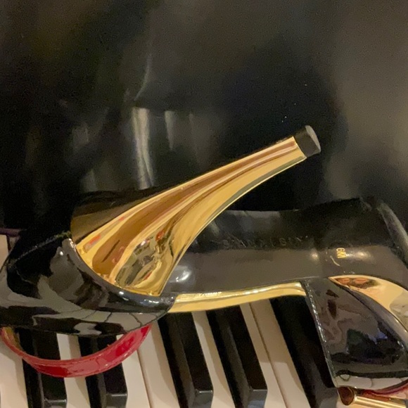 Gianni Bini magnificent shoes size 6 black burgundy and gold - Picture 5 of 12